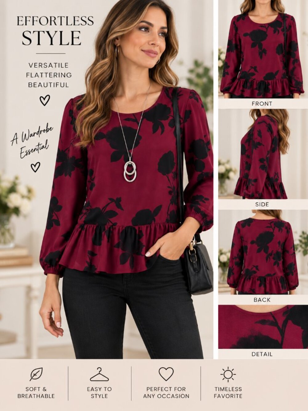 Old Navy Floral Long Sleeve Blouse Size L